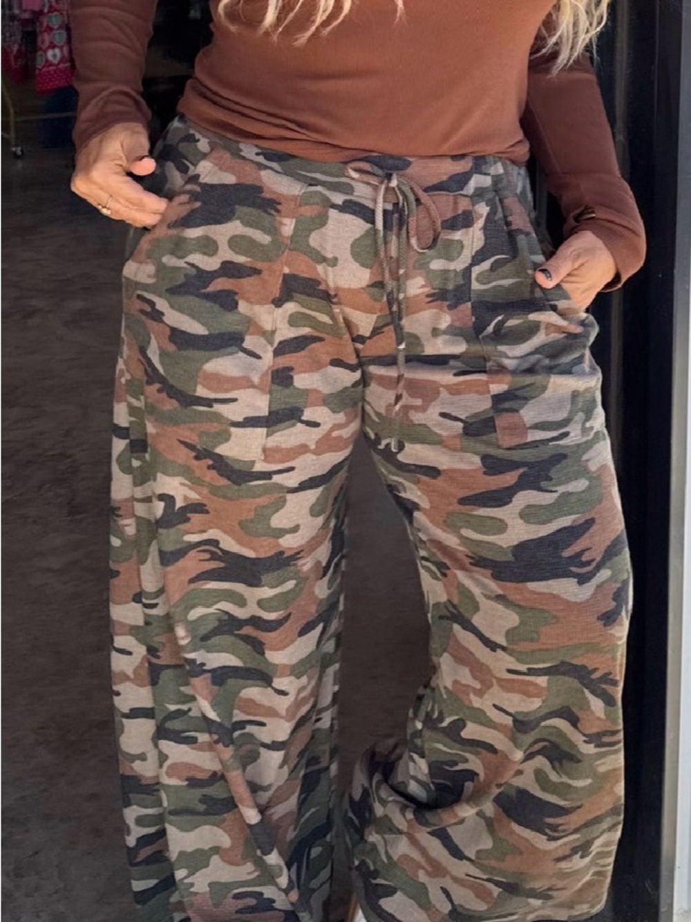 Blakeley Wide Leg Camo Lounge Pants - Camouflage